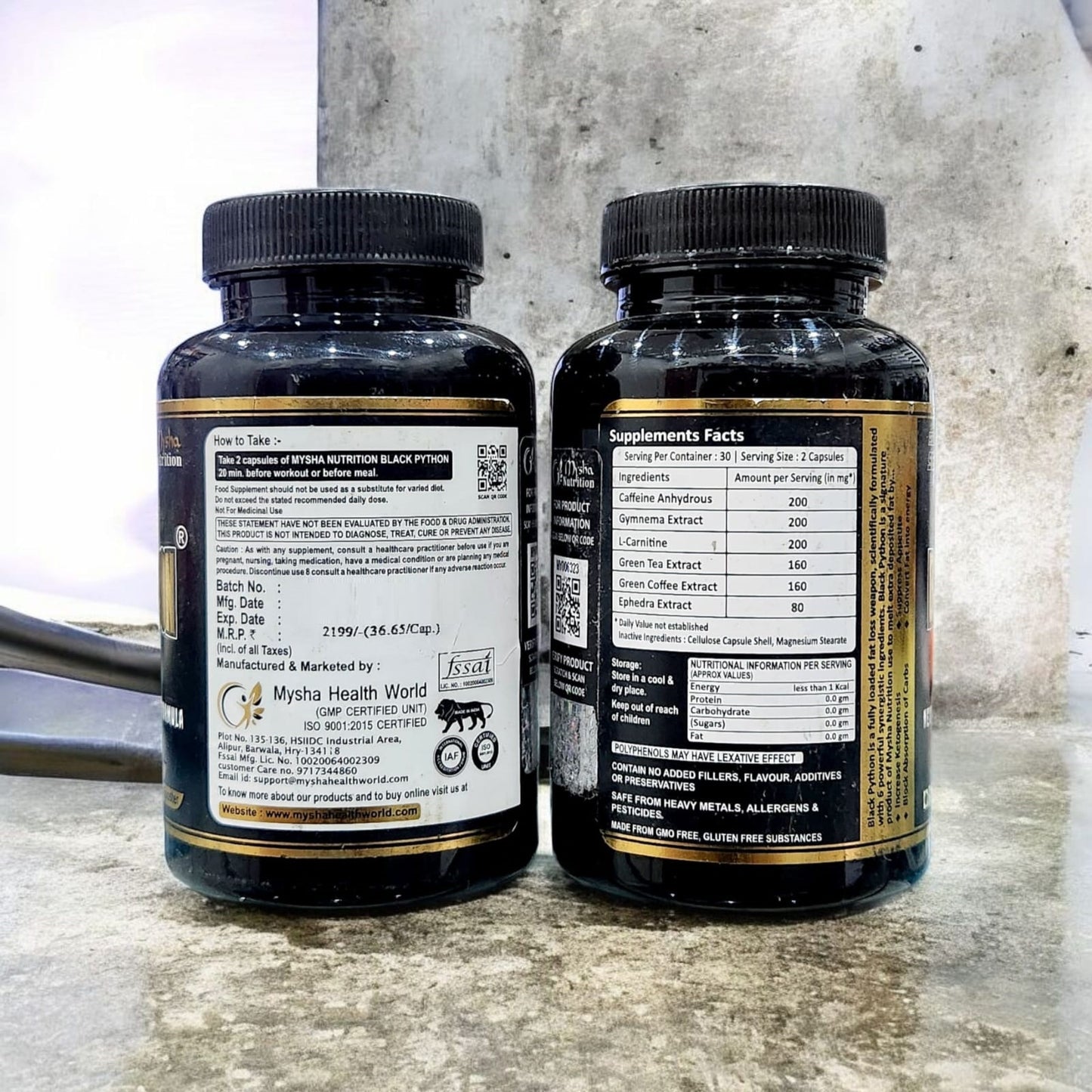 Mysha Nutrition Black Python Natural Fat Burner 60 Capsules