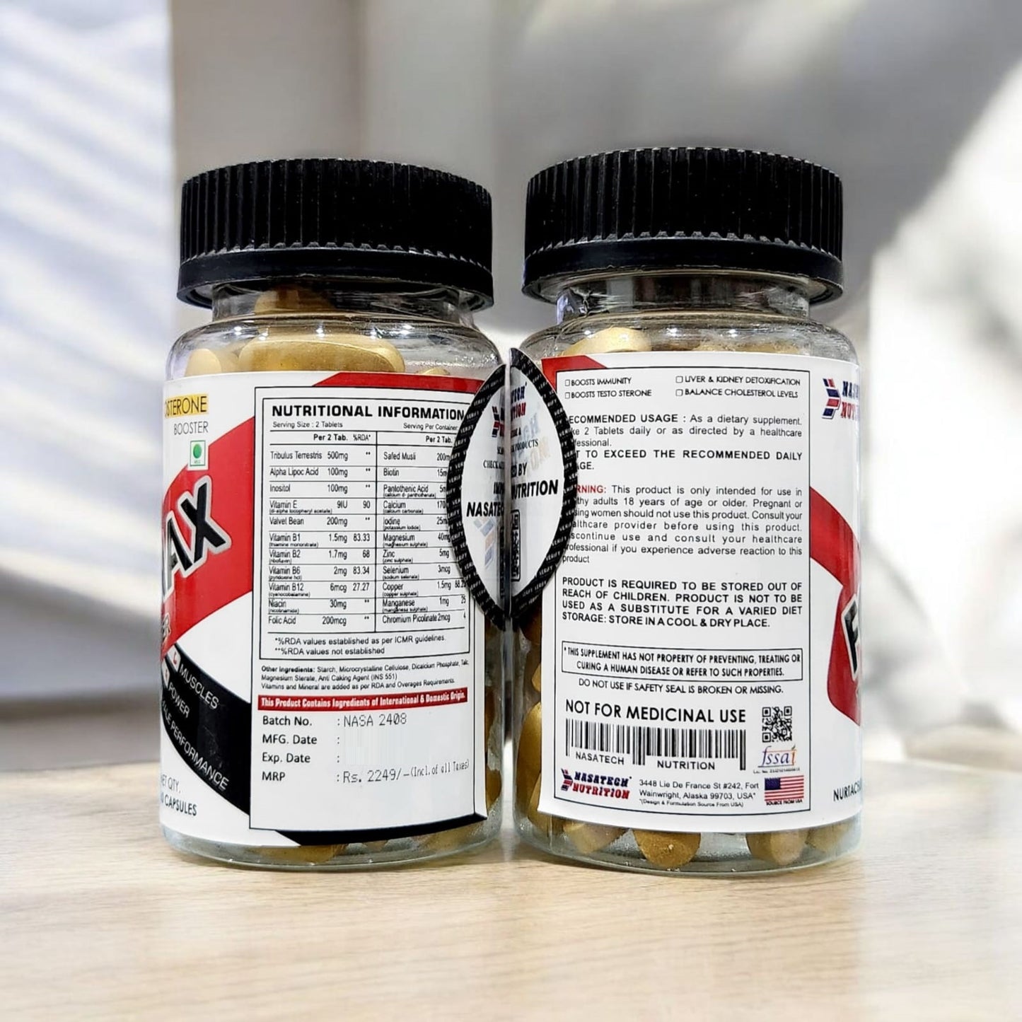Nasatech Nutrition Fornax Testa Booster 60 Tablets