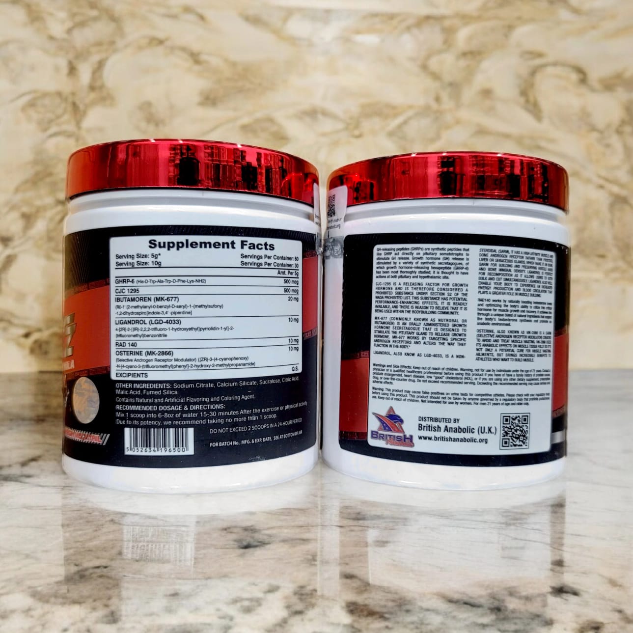 British Anabolic Andro Gainz (Gaining Formula) CJC 1295MG 30/60 Servings