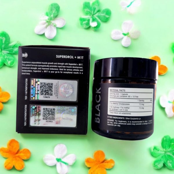 Balkan Pharma Superdrol+M1T 15mg 60 Capsules+10 Free (Black)