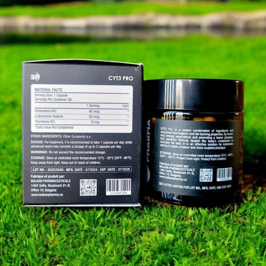 Balkan Pharma CYT3 Pro 60 Capsules – Clenbuterol HCl, Liothyronine Sodium, and Yohimbine HCl