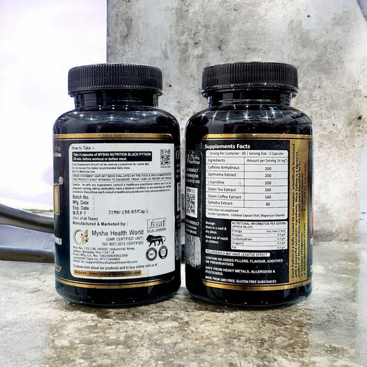 Mysha Nutrition Black Python Natural Fat Burner 60 Capsules