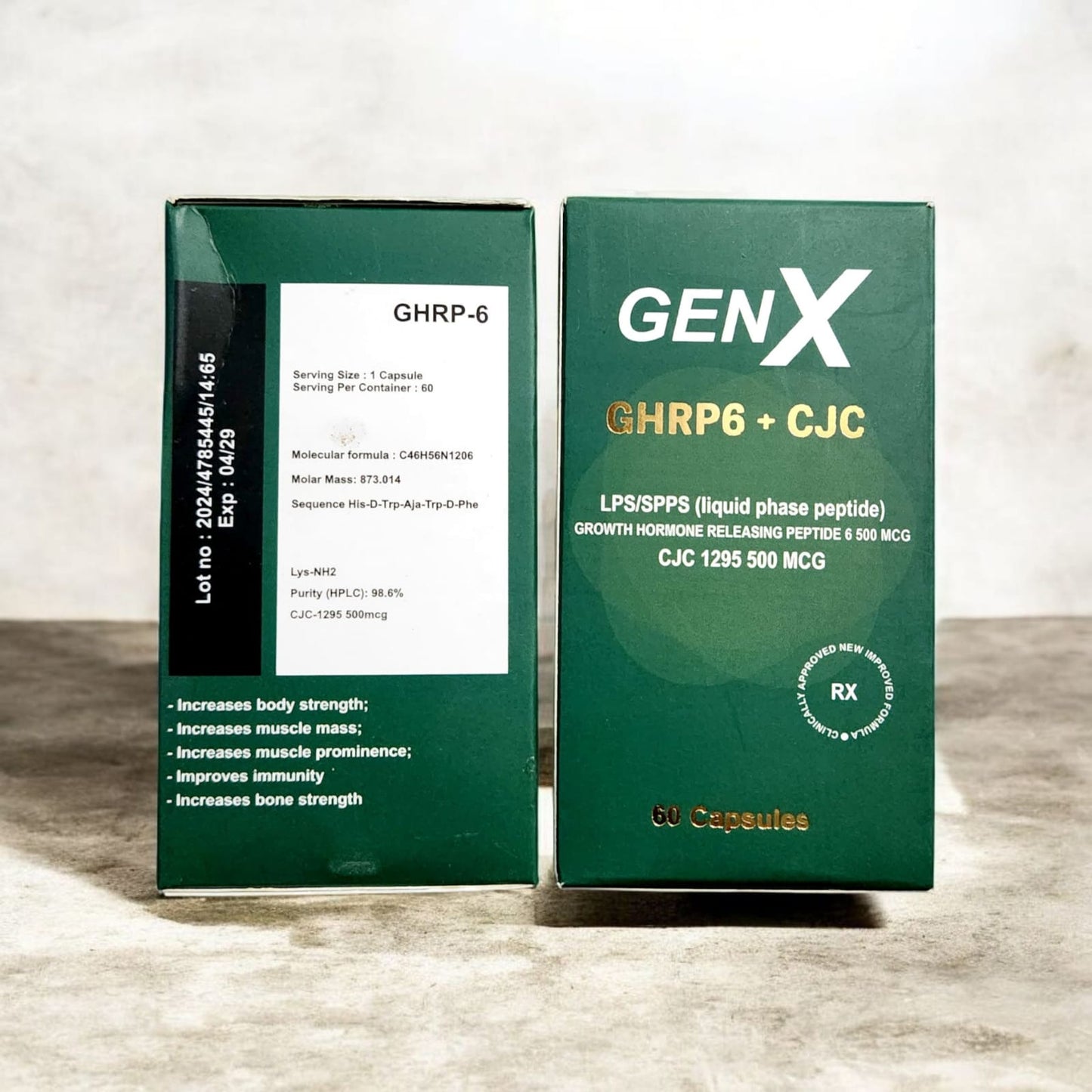 GenX GHRP6 + CJC 1295 500 MCG 60 Capsules