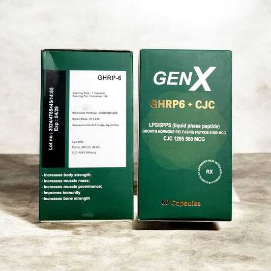 GenX GHRP6 + CJC 1295 500 MCG 60 Capsules