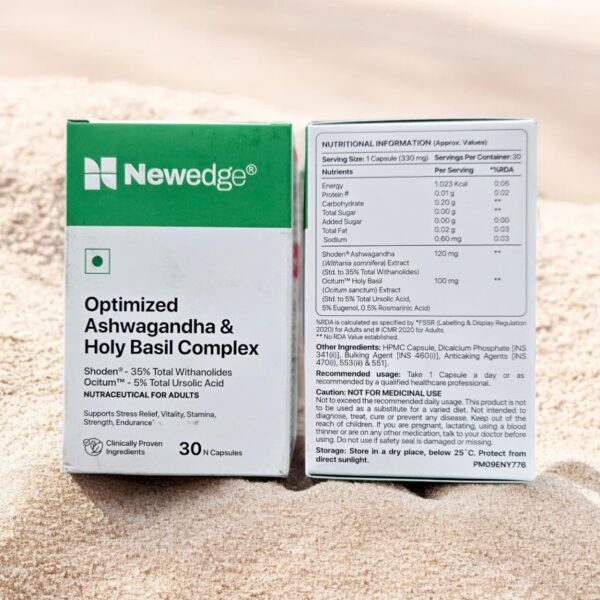Newedge Optimized Ashwagandha & Holy Basil Complex 30 Capsules