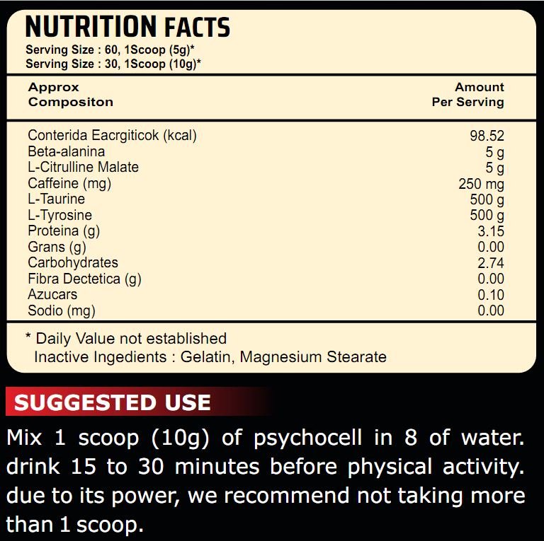 Psycho Muscles Psychocell Tiger Blood 60 Servings