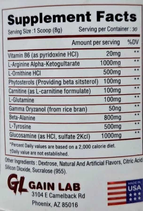 GL Gain Lab Beastdrol GHRP6 30 Servings