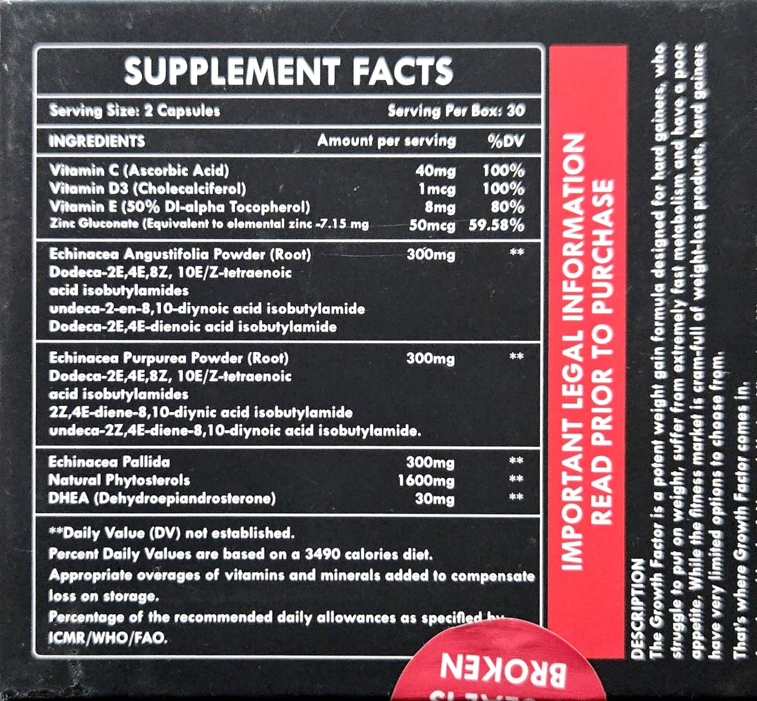 Professional Bodybuilding Growth Factor (Natural) 60 Capsules