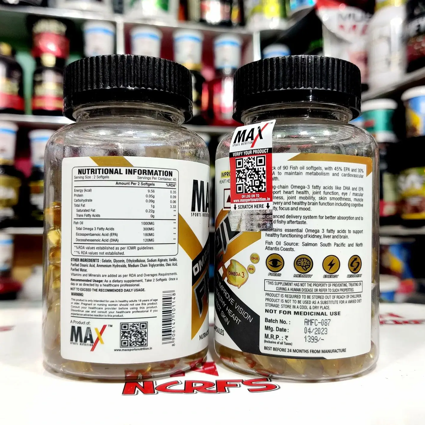 Max Sports Nutrition Fish Oil 90 Capsules 45 Servings
