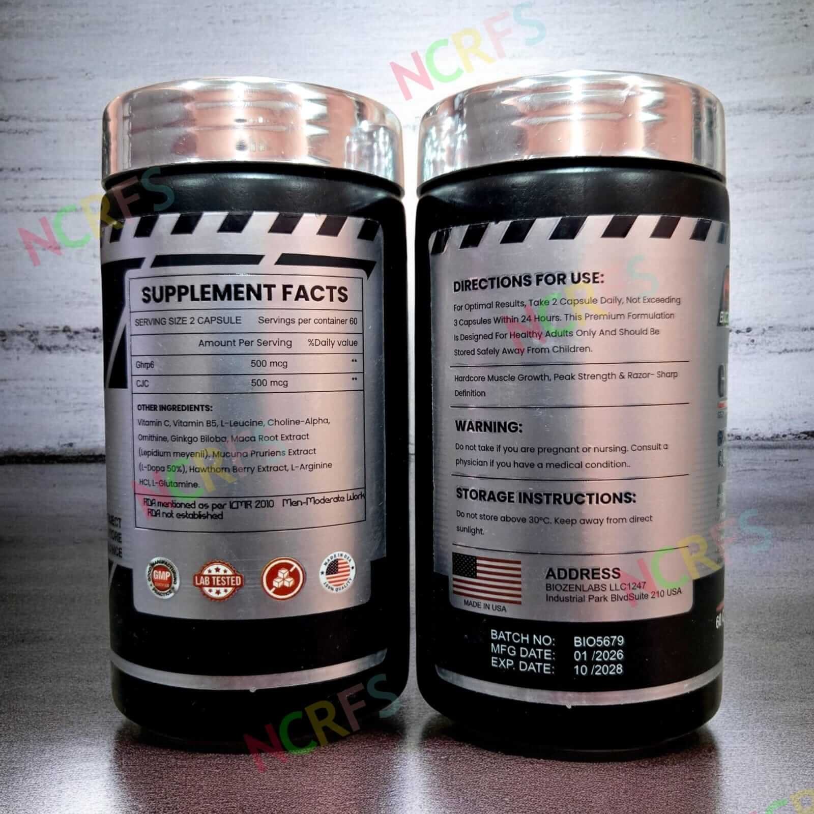 Biozen Labs GHRP6 + CJC 1295 500 MCG 60 Capsules