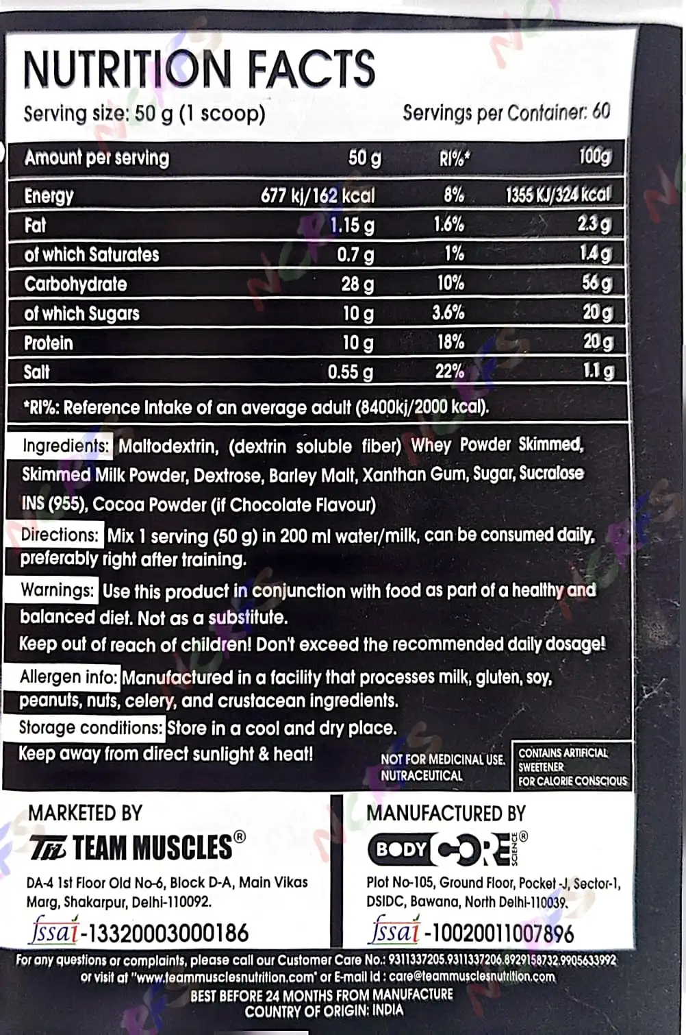 Team Muscles 100% Mass Gainer