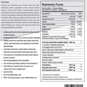 Psycho Muscles Shred Whey Protein 2kg, 66 Servings
